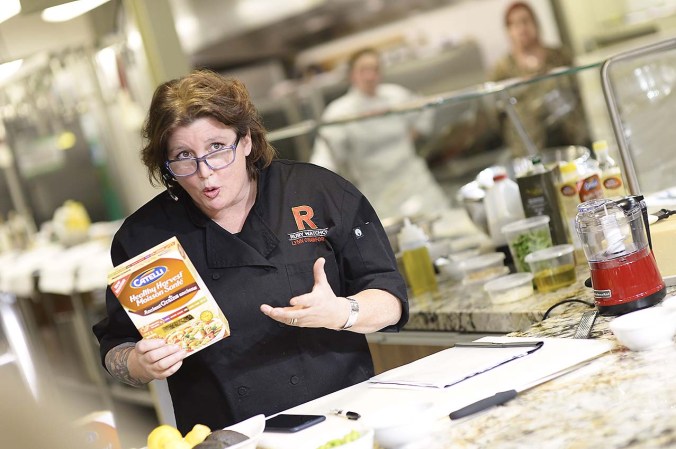 Chef Lynn Crawford introducing Catelli Healthy Harvest Ancient Grains Pasta